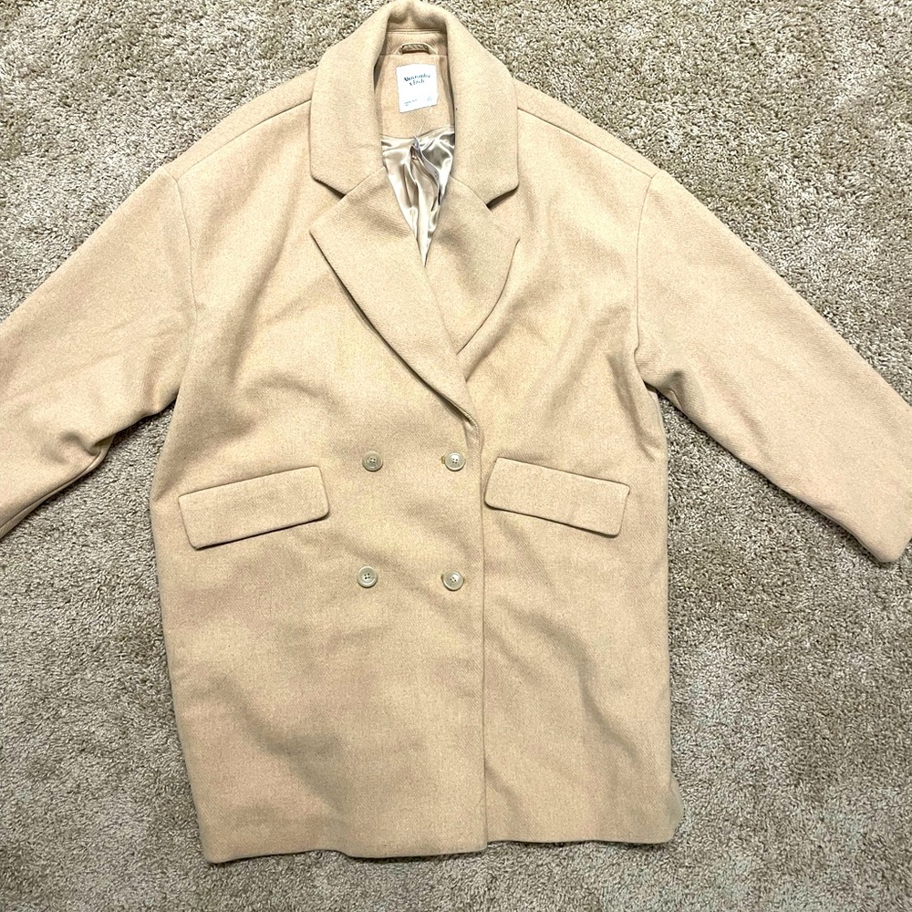 Beige, Abercrombie and Fitch coat, never worn